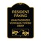 Signmission Tow Away Resident Parking Unauthorized Vehicles Towed Away With Car Tow Graphic, A-DES-BG-1824-22806 A-DES-BG-1824-22806 - alternate 1